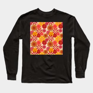 Floral artwork red Long Sleeve T-Shirt